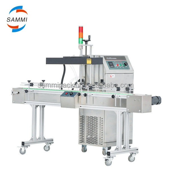 Αυτόματη μηχανή σφράγισης με επαγωγή ψύξης αέρα για το πάτωμα μπουκαλιών τύπου συνεχούς επαγωγής Σφράγιση αλουμινίου Σφράγιση κάλυφων