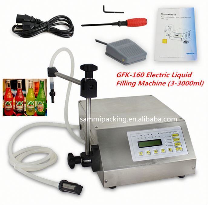 GFK-160 Ημιαυτόματη Μηχανή Πλήρωσης Υγρών για Νερό, Χυμό, Γάλα, Ψηφιακού Ελέγχου 2-3500ml