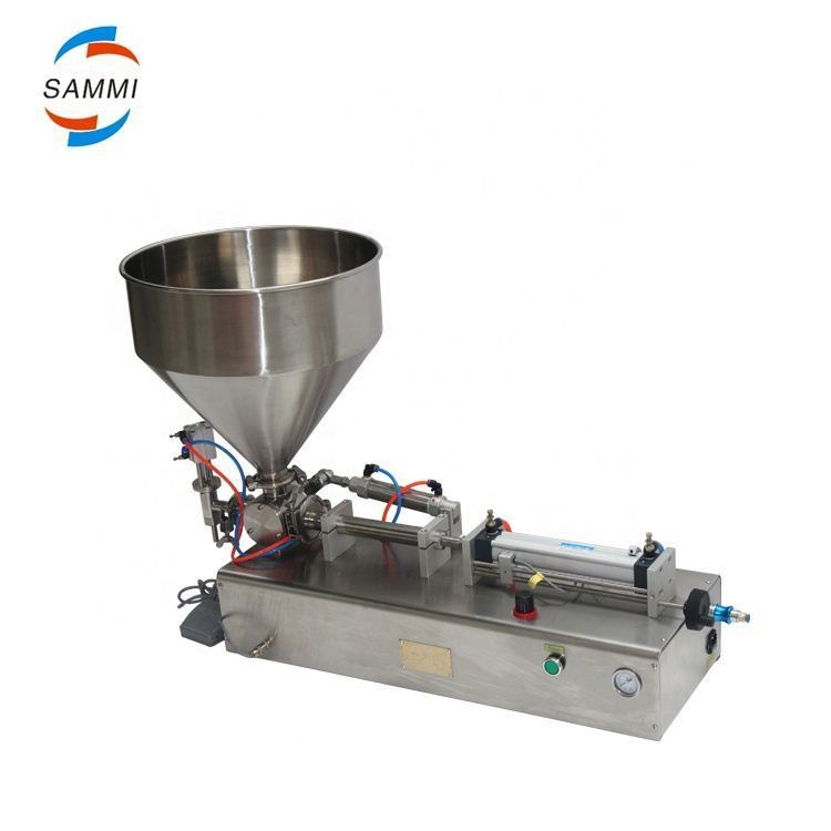 Automatic Semi-Automatic Pneumatic Piston Filler 100-1000ml Chocolate Cream Paste Ointment Cosmetic Processing Machine