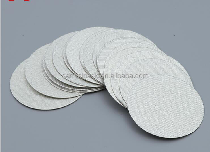 Σφραγίδα από αλουμινόχαρτο για επαγωγή σε γυαλί, PET 70mm, αλουμινόχαρτο, χαρτί κεριού, πλαστική μεμβράνη