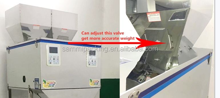 Μηχανή πλήρωσης σκόνης υψηλής ποιότητας 50-5000g Αυτόματη μηχανή συσκευασίας κόκκων τσαγιού, ξηρών καρπών, ζύγισης και πλήρωσης