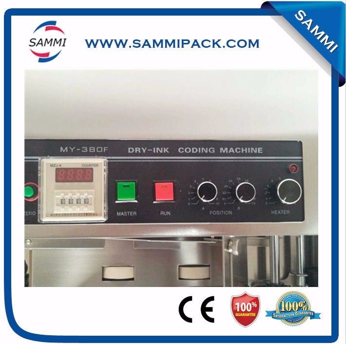 Αυτόματη Μηχανή Κωδικοποίησης Στερεού Μελανιού MY-380 για Εκτύπωση Αριθμού Παρτίδας/Ημερομηνίας/Λήξης σε Χαρτί, Συσκευασίες Φιλμ & Ετικέτες με Ρολά Θερμού Μελανιού