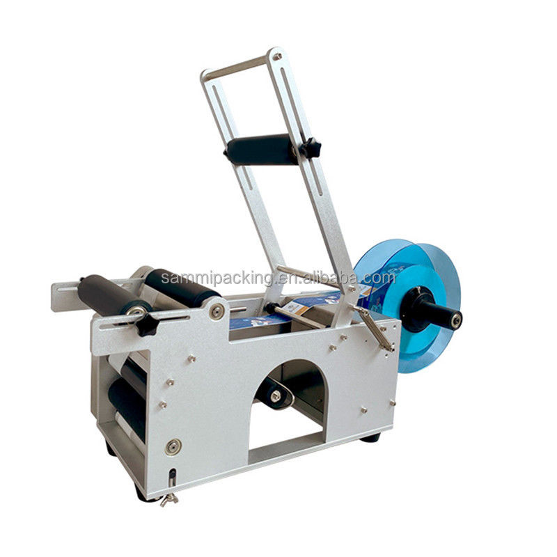 Ημιαυτόματη χειροκίνητη μηχανή εφαρμογής ετικετών για πλαστικά μπουκάλια PET, γυάλινα μπουκάλια, μεταλλικά κουτιά, μπουκάλια κρασιού, σε νέα κατάσταση, για καλλυντικά