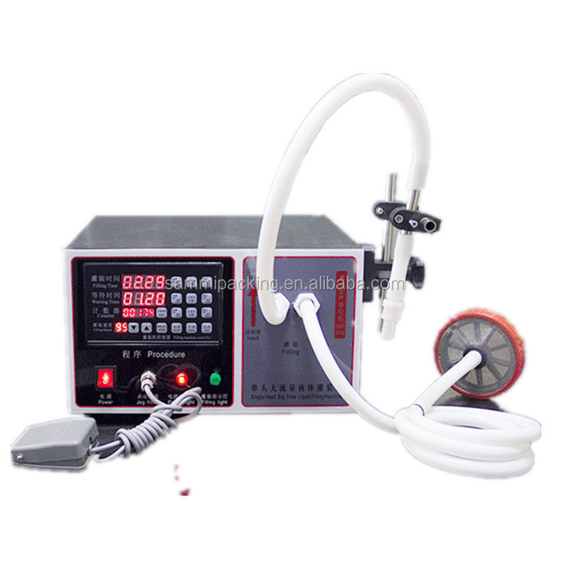 Μηχανή γεμίσματος μικρών υγρών τροφίμων ημιαυτόματη από ανοξείδωτο χάλυβα 304 για χυμούς, μέλι, λάδι, σόδα 17L/min