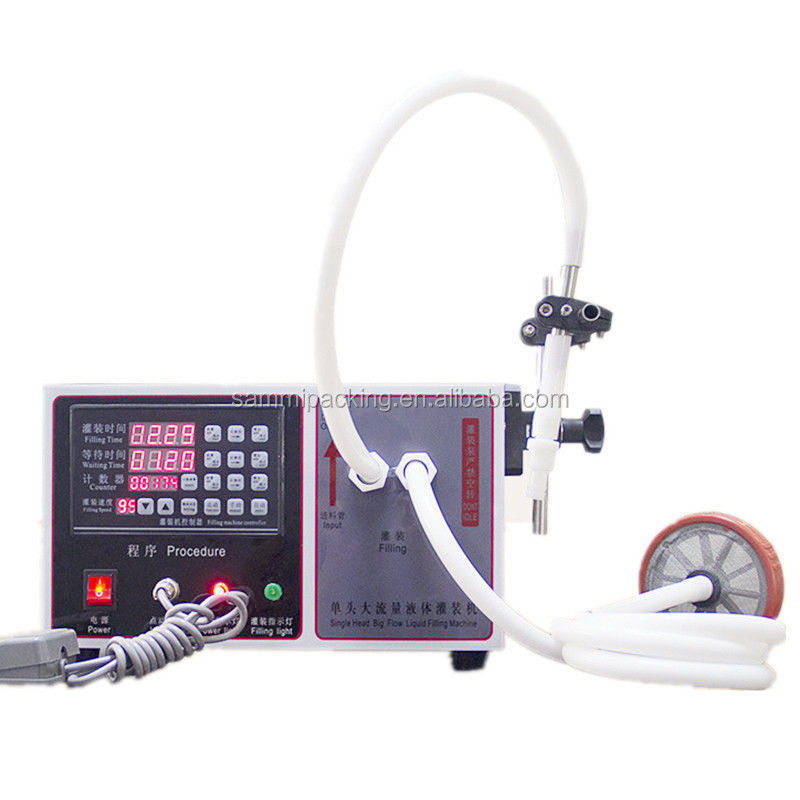 Μηχανή γεμίσματος μικρών υγρών τροφίμων ημιαυτόματη από ανοξείδωτο χάλυβα 304 για χυμούς, μέλι, λάδι, σόδα 17L/min