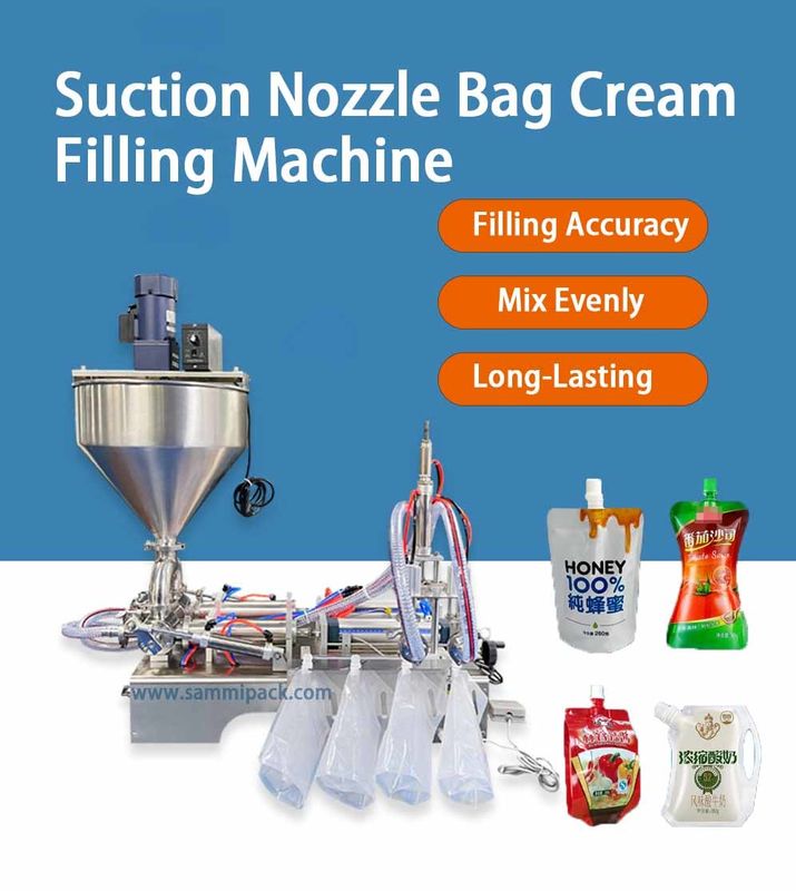 Εργοστάσιο υψηλής ιξώδους πάστες γεμίζοντας μηχανή με hopper, αλοιφή σάλτσα ντομάτας spout σακούλα συσκευασία μηχανή