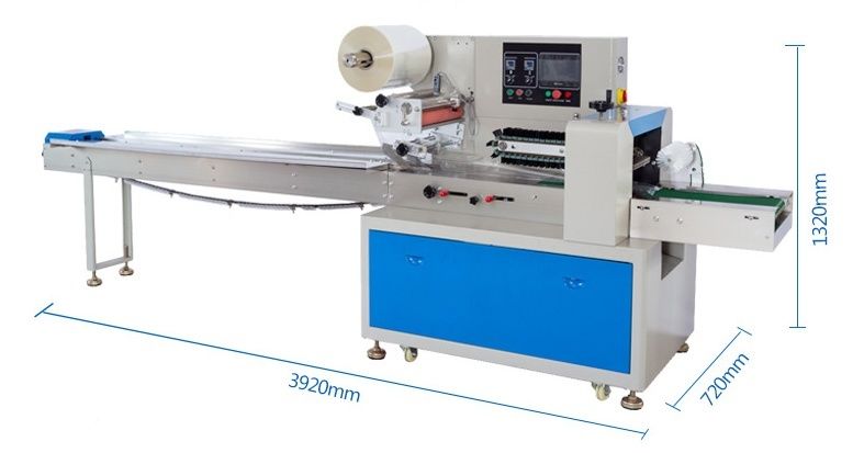 Μηχανή Flow Pack για Παγωτά Ξυλάκια, Σοκολάτα, Καραμέλες, Μπισκότα, Συσκευασία Flowpack, Μαξιλαροειδής Οριζόντια Μηχανή Συσκευασίας Ψωμιού