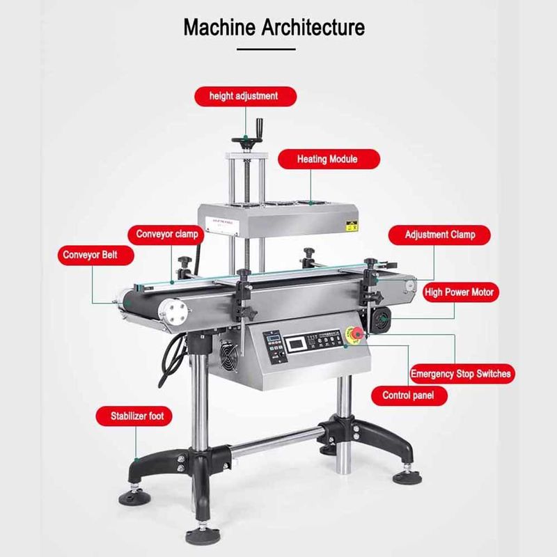 Σφραγιστή φιαλίδας αλουμινίου Ηλεκτρομαγνητική μηχανή θερμικής σφραγίσματος με επαγωγή για κονσέρβες ποτών Βαρέλια Χαρτιού Γυαλί Συσκευαστικό εξοπλισμό