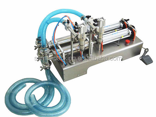 Μηχανή πλήρωσης υγρών με πιστόνι 2 κεφαλών Ημιαυτόματη/Μηχανή πλήρωσης υγρών επιτραπέζια