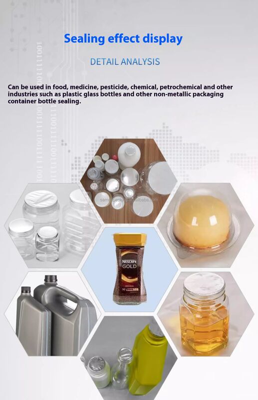 Υψηλής απόδοσης ημι-αυτόματη πλαστική γυάλινη βάζα μπουκάλι βάζα αλουμινίου φύλλο κάλυμμα μηχανή σφράγισης επαγωγής