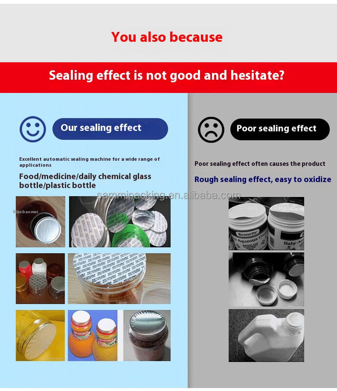 Υψηλής απόδοσης ημι-αυτόματη πλαστική γυάλινη βάζα μπουκάλι βάζα αλουμινίου φύλλο κάλυμμα μηχανή σφράγισης επαγωγής