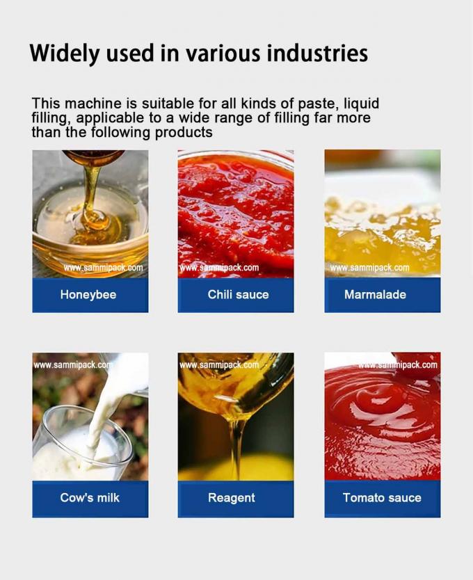 220V Προσαρμοσμένη Αυτόματη Σερβο Μηχανή Γεμίσματος Κρέμας Σαμπουάν Λοσιόν Φυστικοβούτυρου Για Όλα τα Υγρά Προϊόντα 2