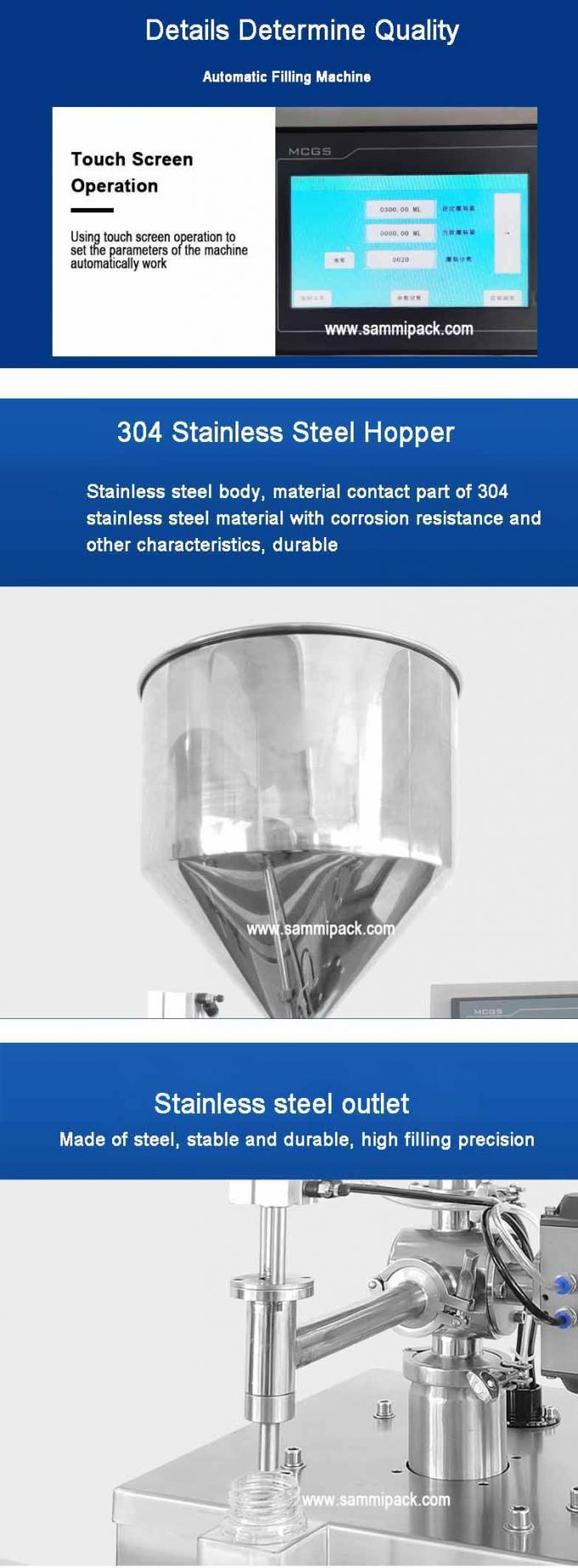 220V Προσαρμοσμένη Αυτόματη Σερβο Μηχανή Γεμίσματος Κρέμας Σαμπουάν Λοσιόν Φυστικοβούτυρου Για Όλα τα Υγρά Προϊόντα 4