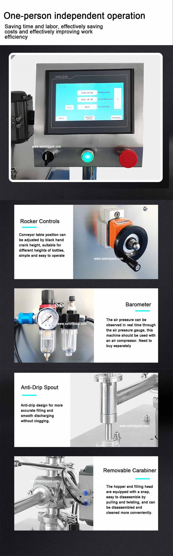 220V Προσαρμοσμένη Αυτόματη Σερβο Μηχανή Γεμίσματος Κρέμας Σαμπουάν Λοσιόν Φυστικοβούτυρου Για Όλα τα Υγρά Προϊόντα 3