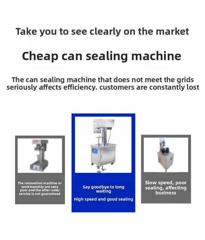 Σημικό σφραγιστή δοχείων τσιμέντου εμπορικό ημιαυτόματο μηχάνημα σφραγίσματος δοχείων για πλαστικά δοχεία αλουμινίου 3