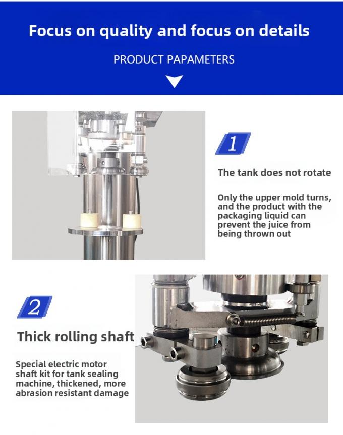 Σημικό σφραγιστή δοχείων τσιμέντου εμπορικό ημιαυτόματο μηχάνημα σφραγίσματος δοχείων για πλαστικά δοχεία αλουμινίου 8